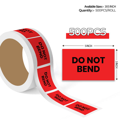 Do Not Bend - Do Not Labels Roll - 3"x5"