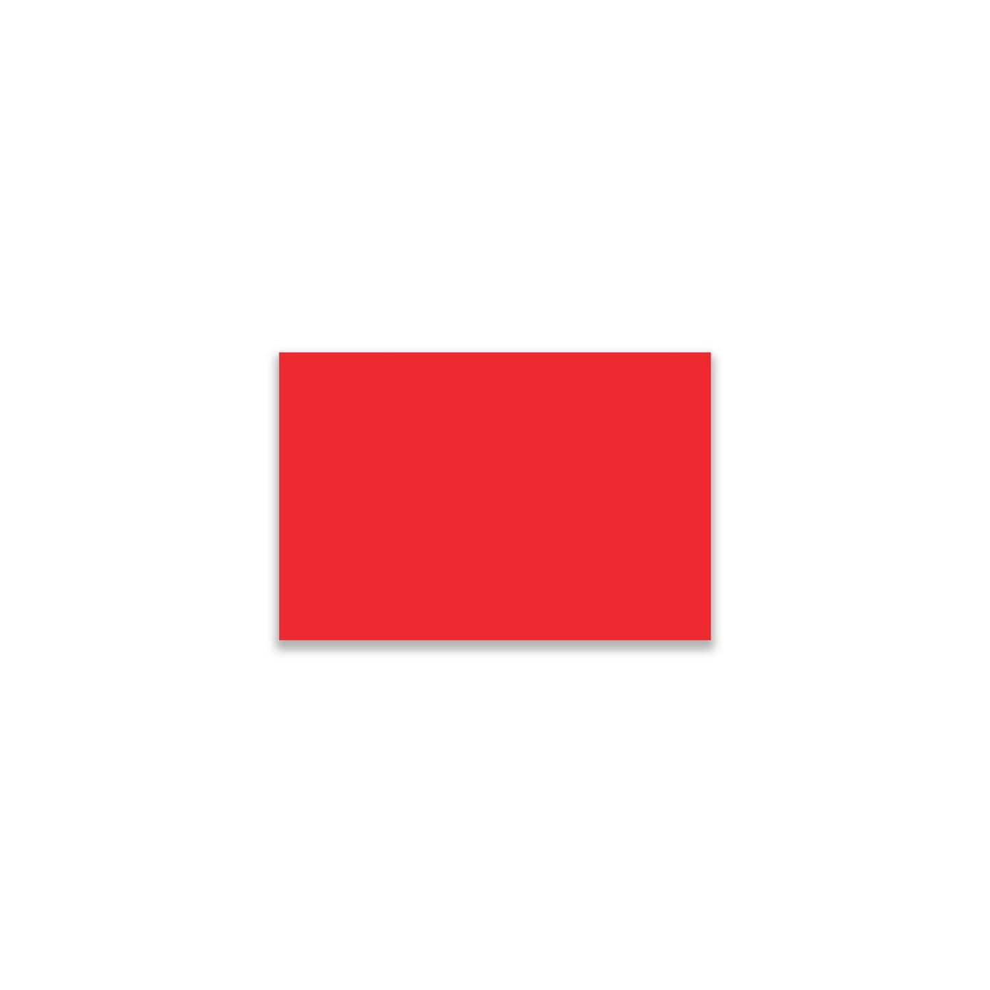 "Red Color Code Rectangle Labels, single solid rectangular colored label sticker for inventory and color coding on white background."