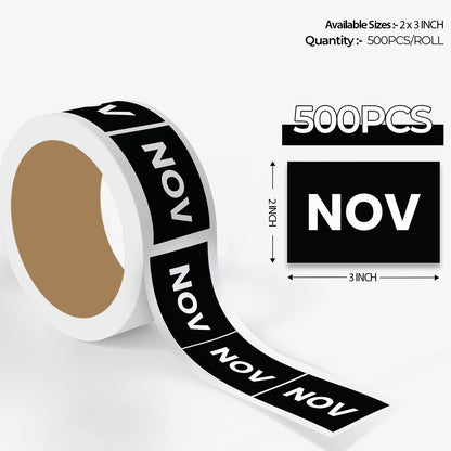 November (Rectangle) - Month Lables Roll - 2"x3" / 3"x5"