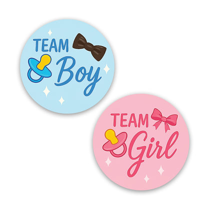 Gender Reveal Sticker – Pacifier & Bow Design