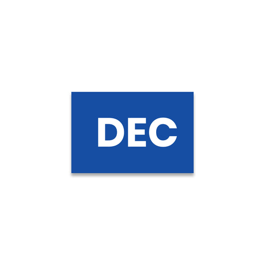 December (Rectangle) - Month Lables Roll - 2"x3" / 3"x5"