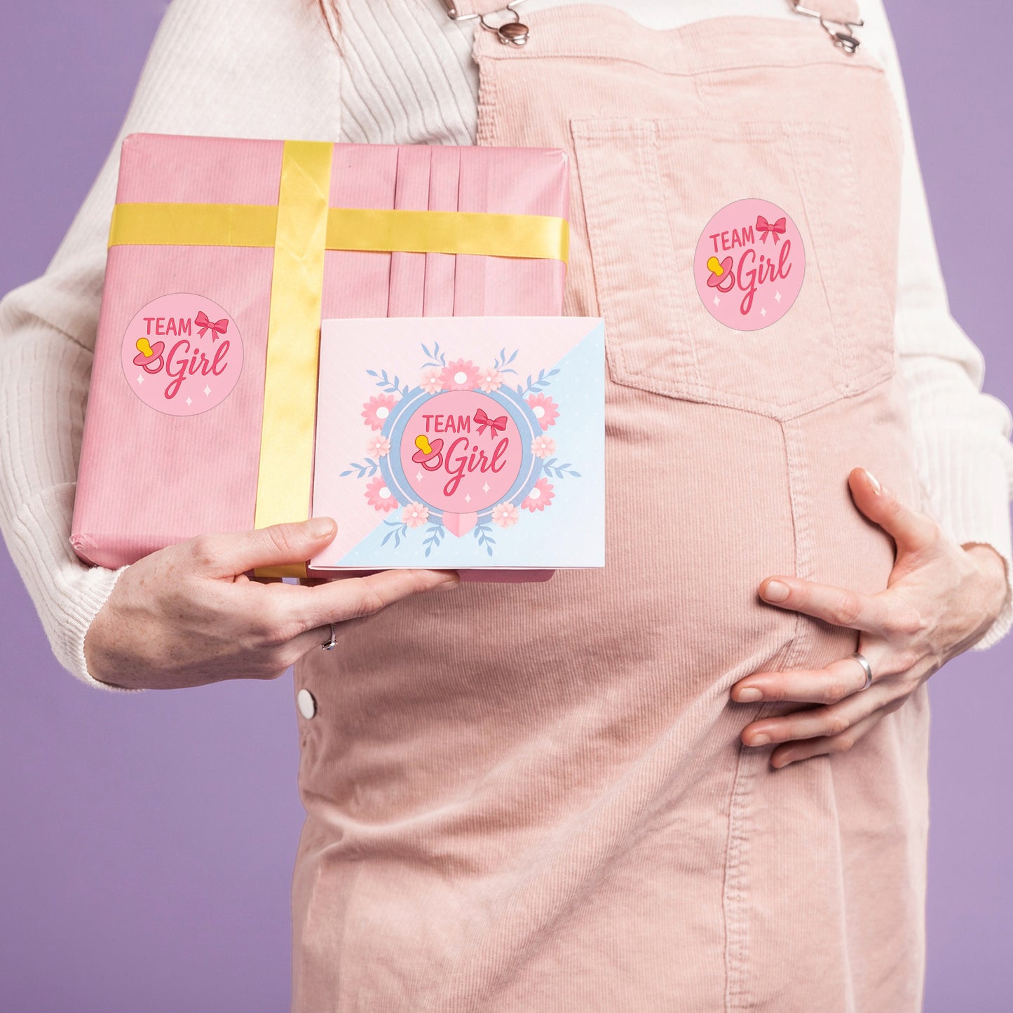 Gender Reveal Sticker – Pacifier & Bow Design