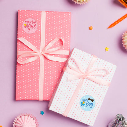 Gender Reveal Sticker – Pacifier & Bow Design