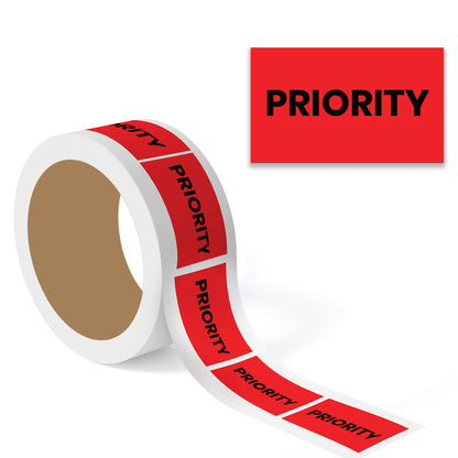 StickerJet Priority – OSHA Shipping Labels – 3"x5" Rectangle Labels – 500 Qty/Roll – Paper, Easy Peel And Stick, Strong Adhesive, Made In USA