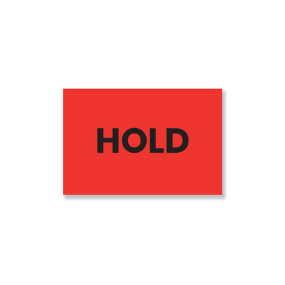 StickerJet Hold – OSHA Quality Control Roll Labels – 2x3" Rectangle Labels – 500 Qty/Roll – Paper, Easy Peel And Stick, Strong Adhesive, Made In USA