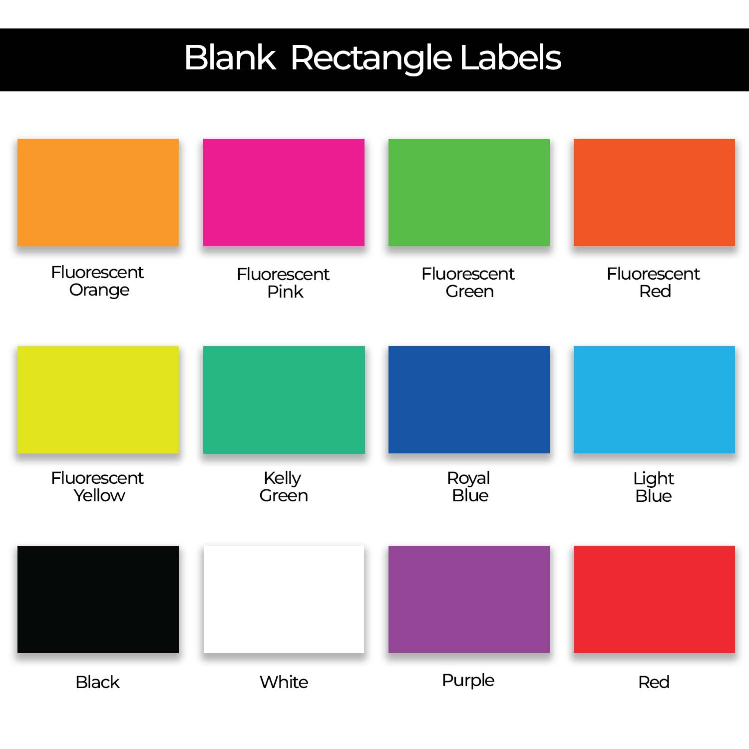 Fluorescent Green Color Code Rectangle Labels