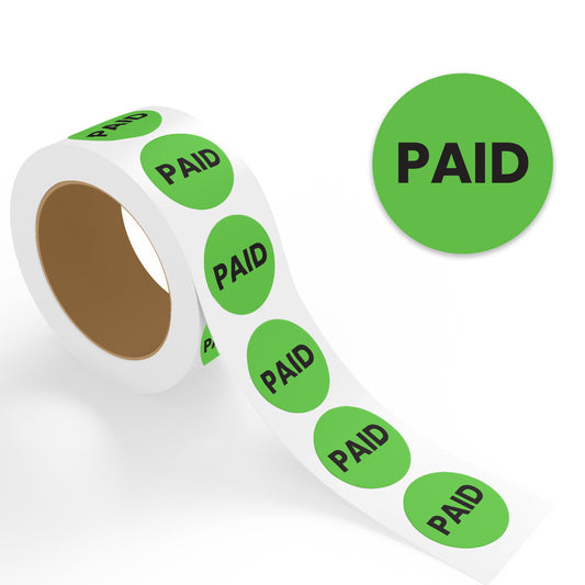 Paid (Green) - Retail Labels