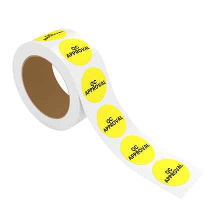 StickerJet QC Approval – OSHA Quality Control Roll Labels – 1" And 2" Circle Labels – 500 Qty/Roll – Paper, Easy Peel And Stick, Strong Adhesive, Made In USA