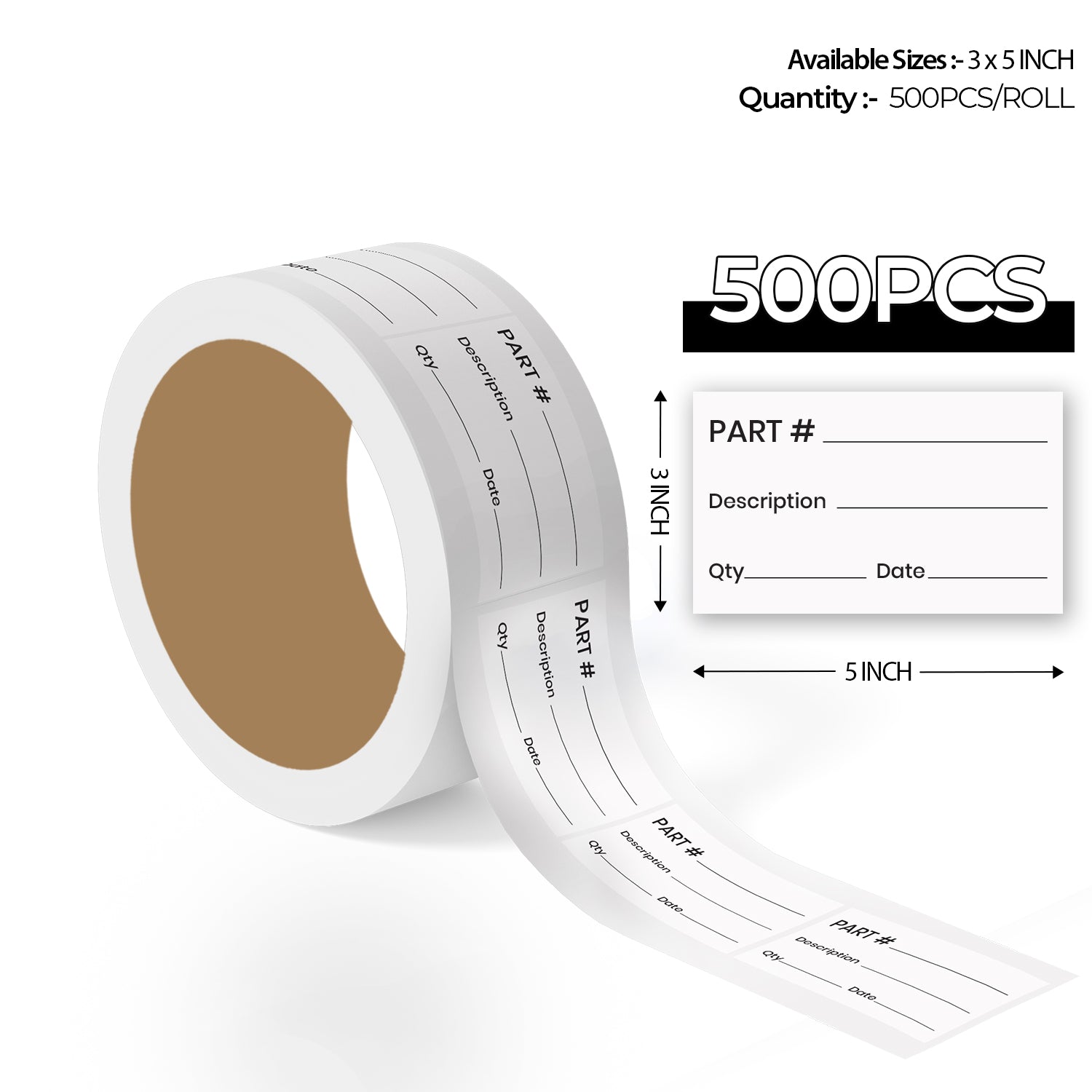 Part # _____ / Description _____ - Production Labels