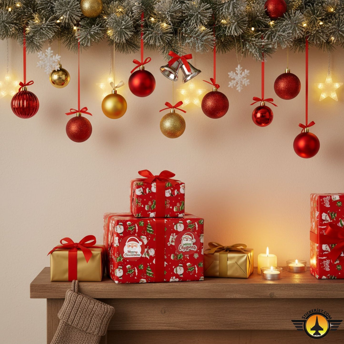 Christmas Sticker – Santa Merry Christmas Design