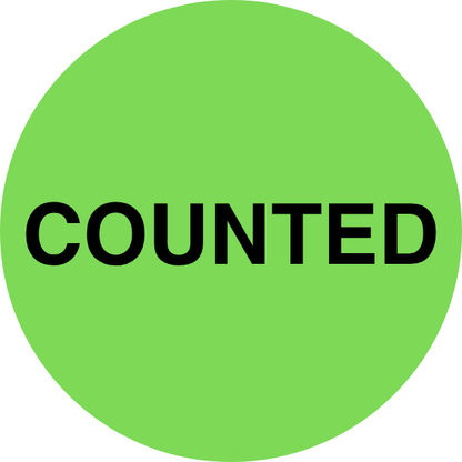 StickerJet Counted – OSHA Inventory Control Roll Labels – 2" Circle Labels – 500 Qty/Roll – Paper, Easy Peel And Stick, Strong Adhesive, Made In USA