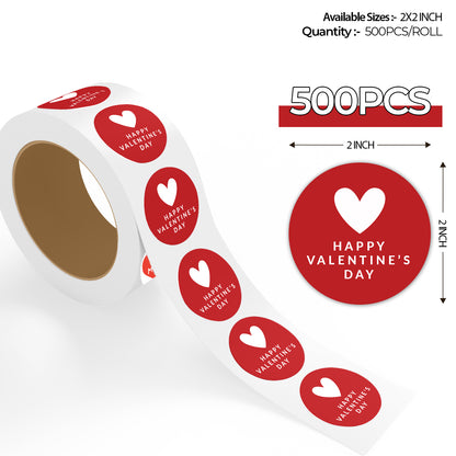 Valentine’s Day - 500 Labels/Roll - 2"x2" - Style 1