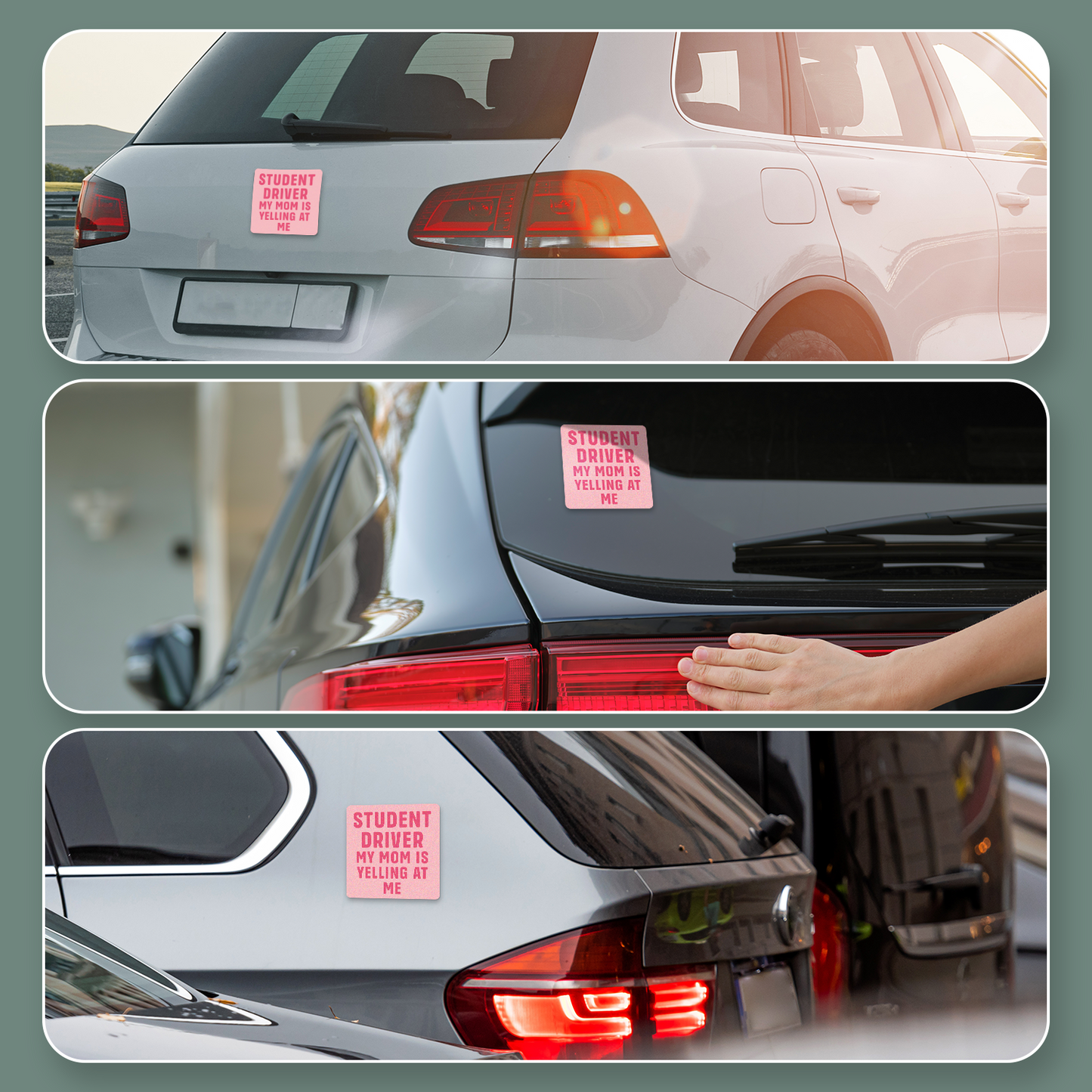 Student Driver My Mom is Yelling At Me - 2-Pack Individually Cut Stickers - 6" x 6"