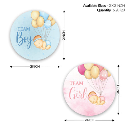 Gender Reveal Sticker – Balloon Theme Design
