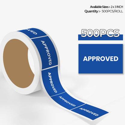StickerJet Approved – OSHA Quality Control Roll Labels – 2x3" Rectangle Labels – 500 Qty/Roll – Paper, Easy Peel And Stick, Strong Adhesive, Made In USA