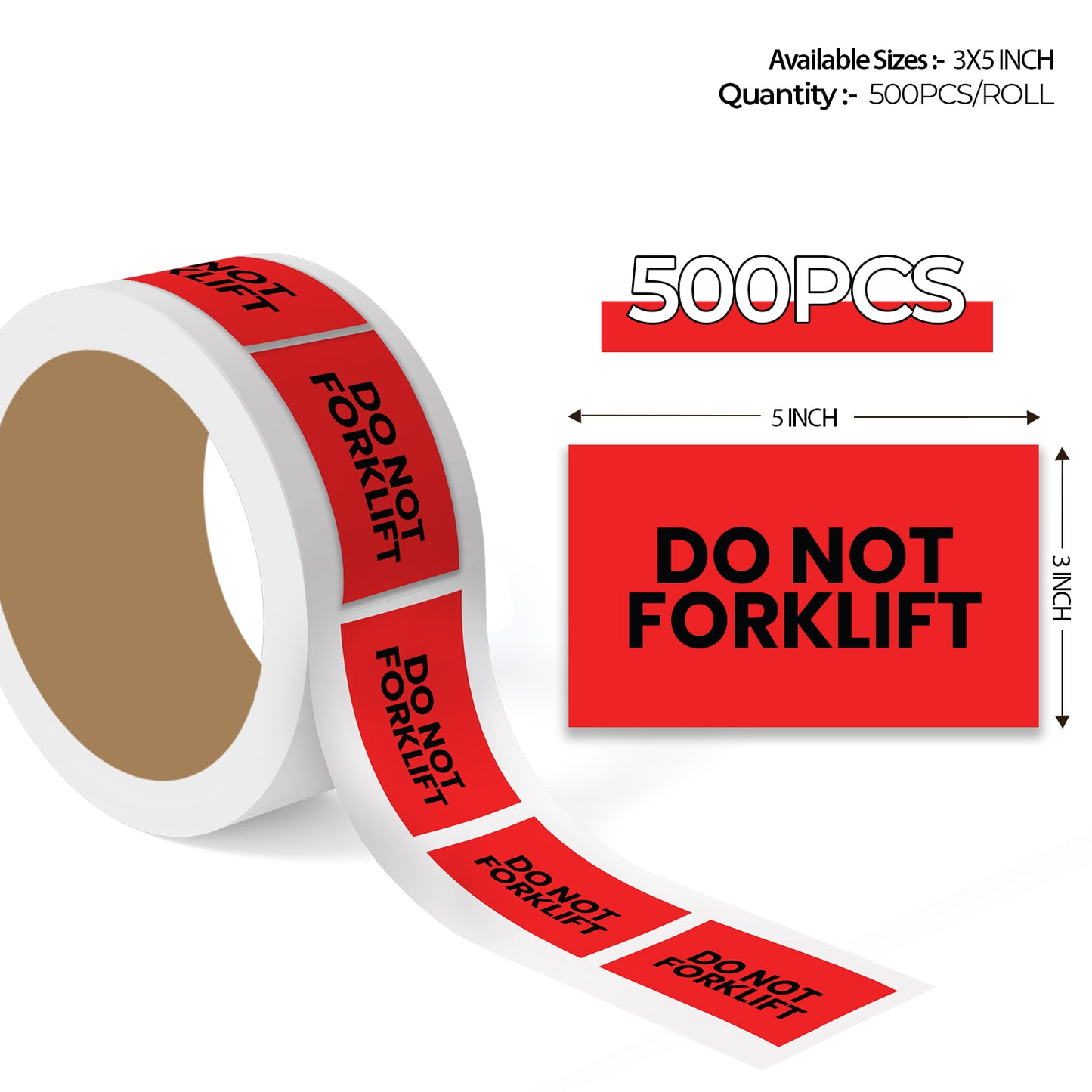 Do Not Forklift - Do Not Labels Roll - 3"x5"