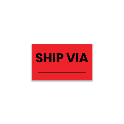 Ship Via _____ - Shipping Labels Roll - 3"x5"