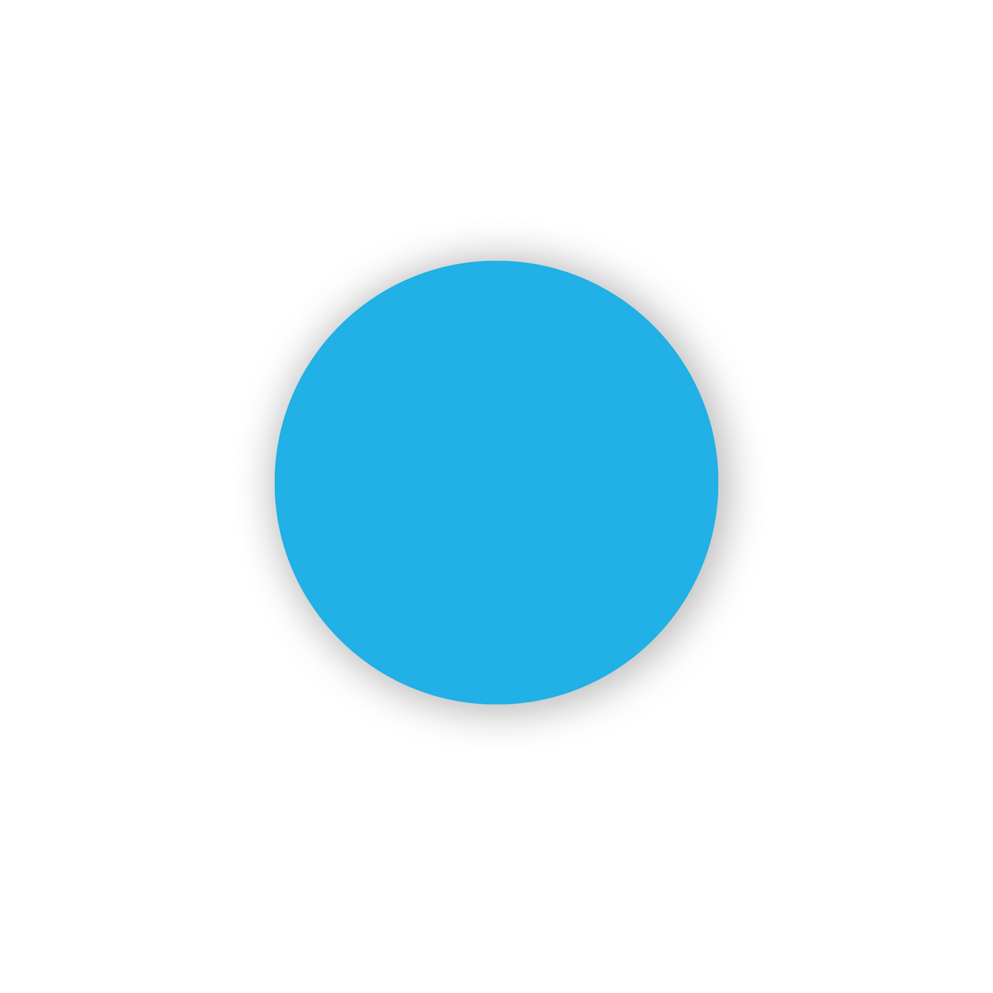 "Light Blue Dot Labels, single solid round colored dot sticker for inventory and color coding on white background."