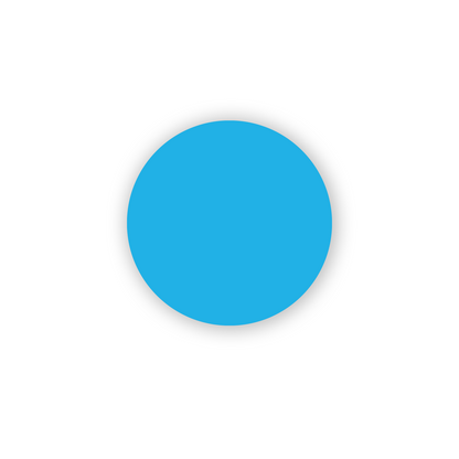 "Light Blue Dot Labels, single solid round colored dot sticker for inventory and color coding on white background."
