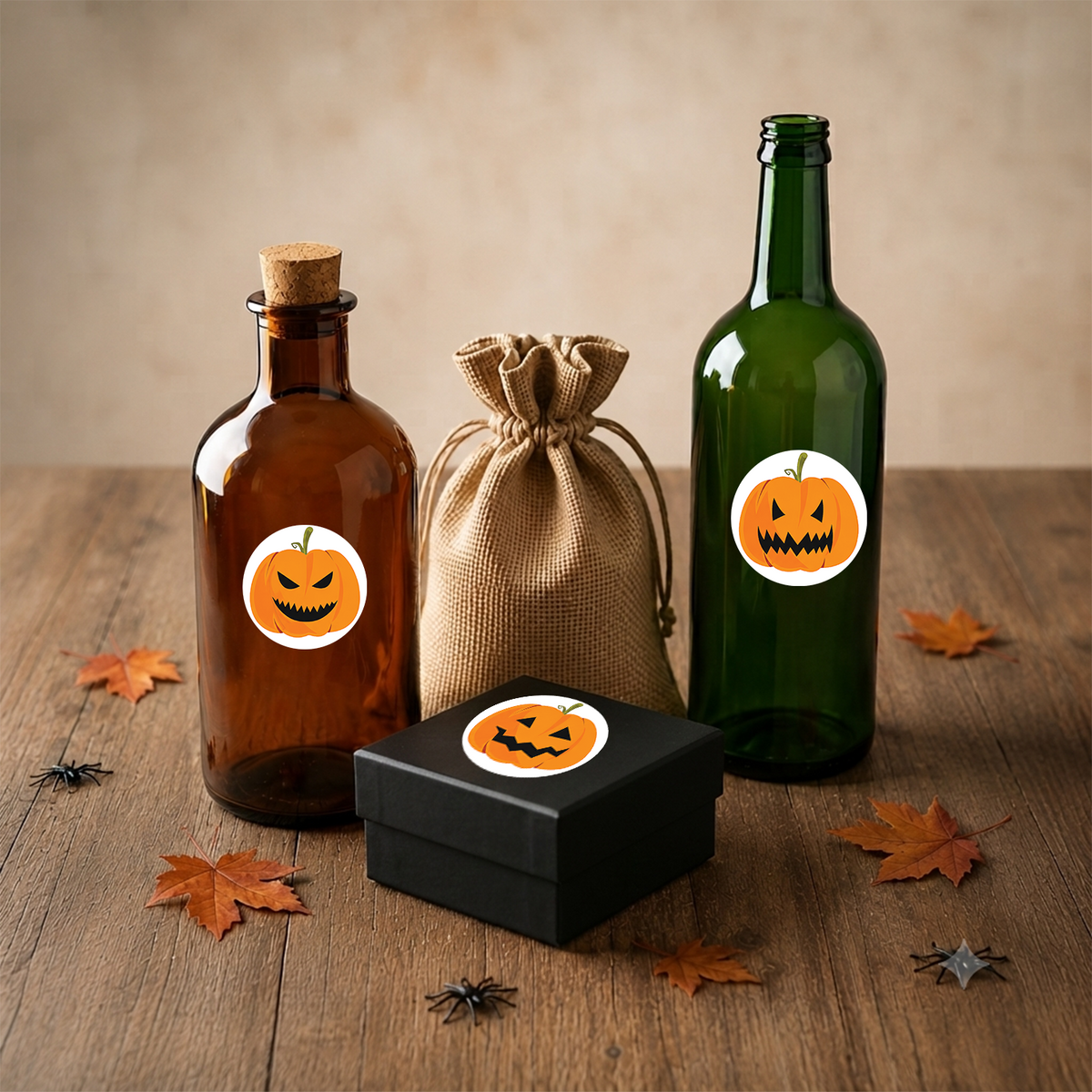 Spooky Jack-O’-Lantern Face Halloween Stickers
