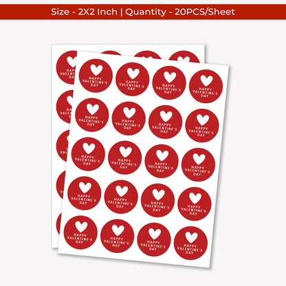 Valentine’s Day - 500 Labels/Roll - 2"x2" - Style 1