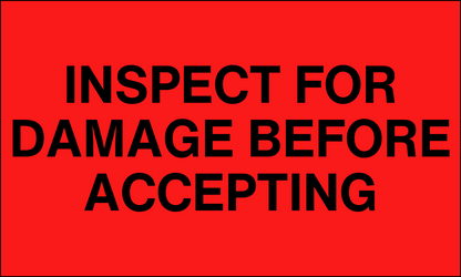StickerJet Inspect for Damage Before Accepting – OSHA Receiving Labels – 3"x5" Rectangle Labels – 500 Qty/Roll – Paper, Easy Peel And Stick, Strong Adhesive, No Residue, Made In USA