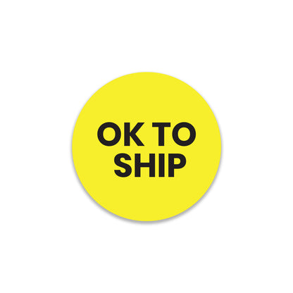 StickerJet Ok to Ship – OSHA Shipping Control Roll Labels – 2" Circle Labels – 500 Qty/Roll – Paper, Easy Peel And Stick, Strong Adhesive, Made In USA