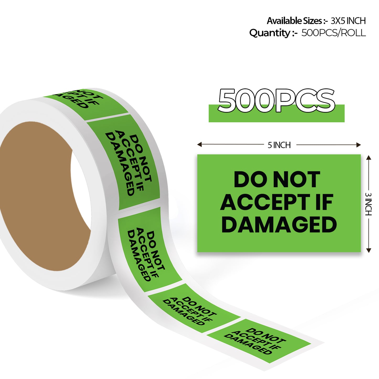 Do Not Accept if Damaged - Do Not Labels Roll - 3"x5"