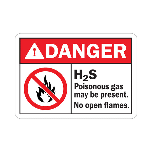 ANSI Danger: H2S Poisonous Gas May Be Present, No Open Flames