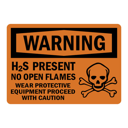 OSHA Warning: H2S Present - No Open Flames, Wear Protective Equipment, Proceed with Caution