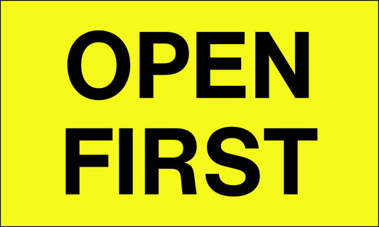 StickerJet Open First – OSHA Receiving Labels – 3"x5" Rectangle Labels – 500 Qty/Roll – Paper, Easy Peel And Stick, Strong Adhesive, No Residue, Made In USA