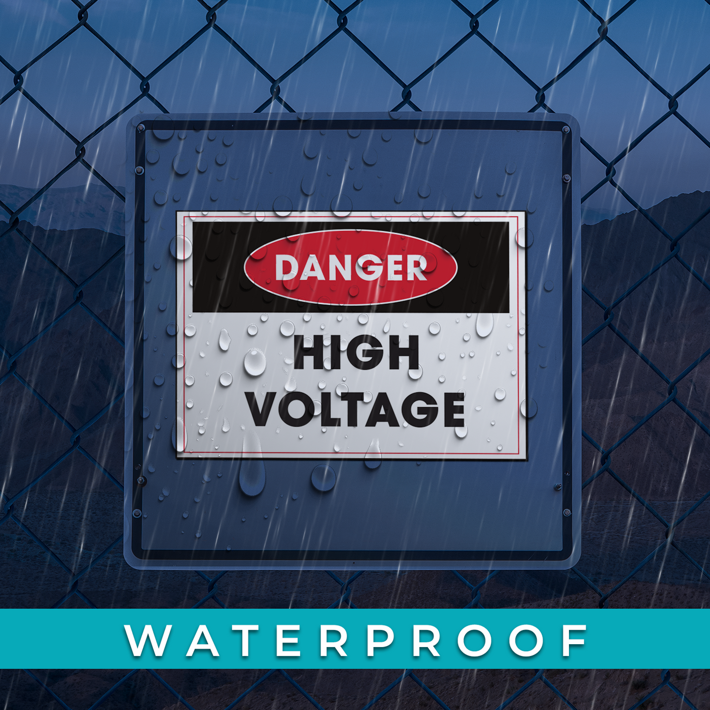 Danger High Voltage - 4-Pack Individually Cut Stickers - 5”x7”