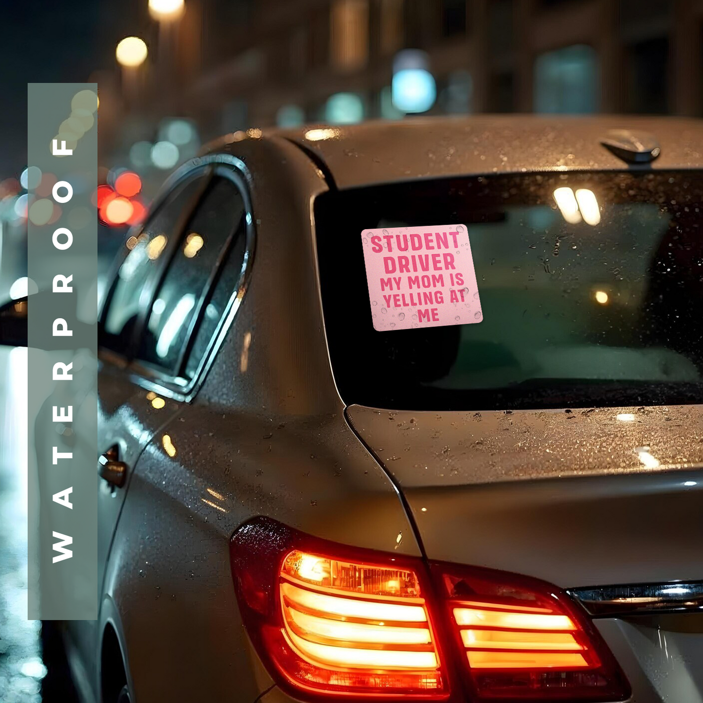 Student Driver My Mom is Yelling At Me - 2-Pack Individually Cut Stickers - 6" x 6"