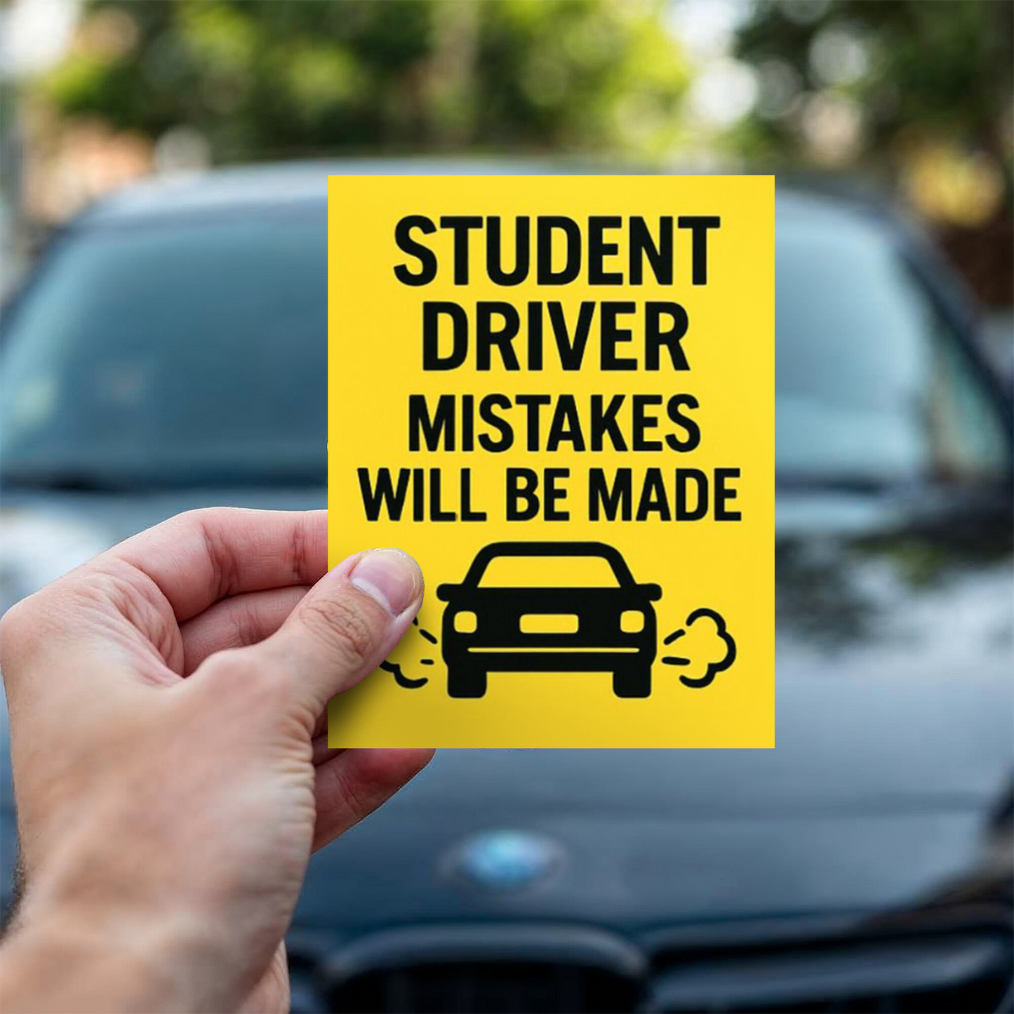 Student Driver Mistakes Will Be Made - 2-Pack Individually Cut Stickers - 3" x 6"