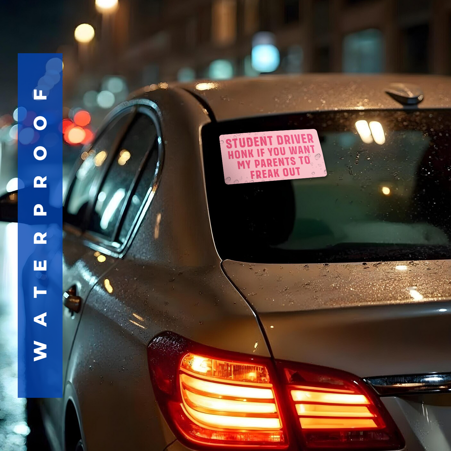 Student Driver Honk If You Want My Parents To Freak Out - 2-Pack Individually Cut Stickers - 4" x 7"