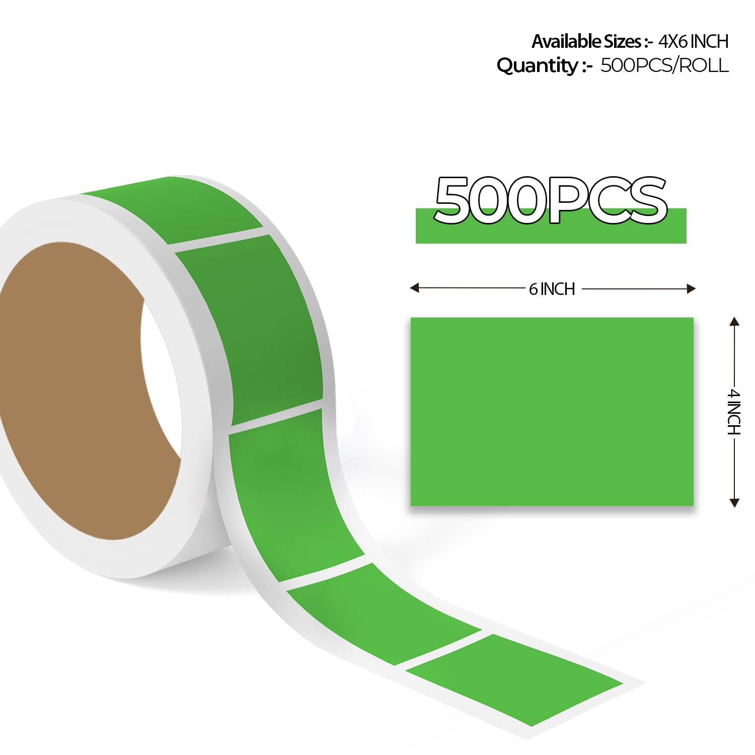 Fluorescent Green Color Code Rectangle Labels