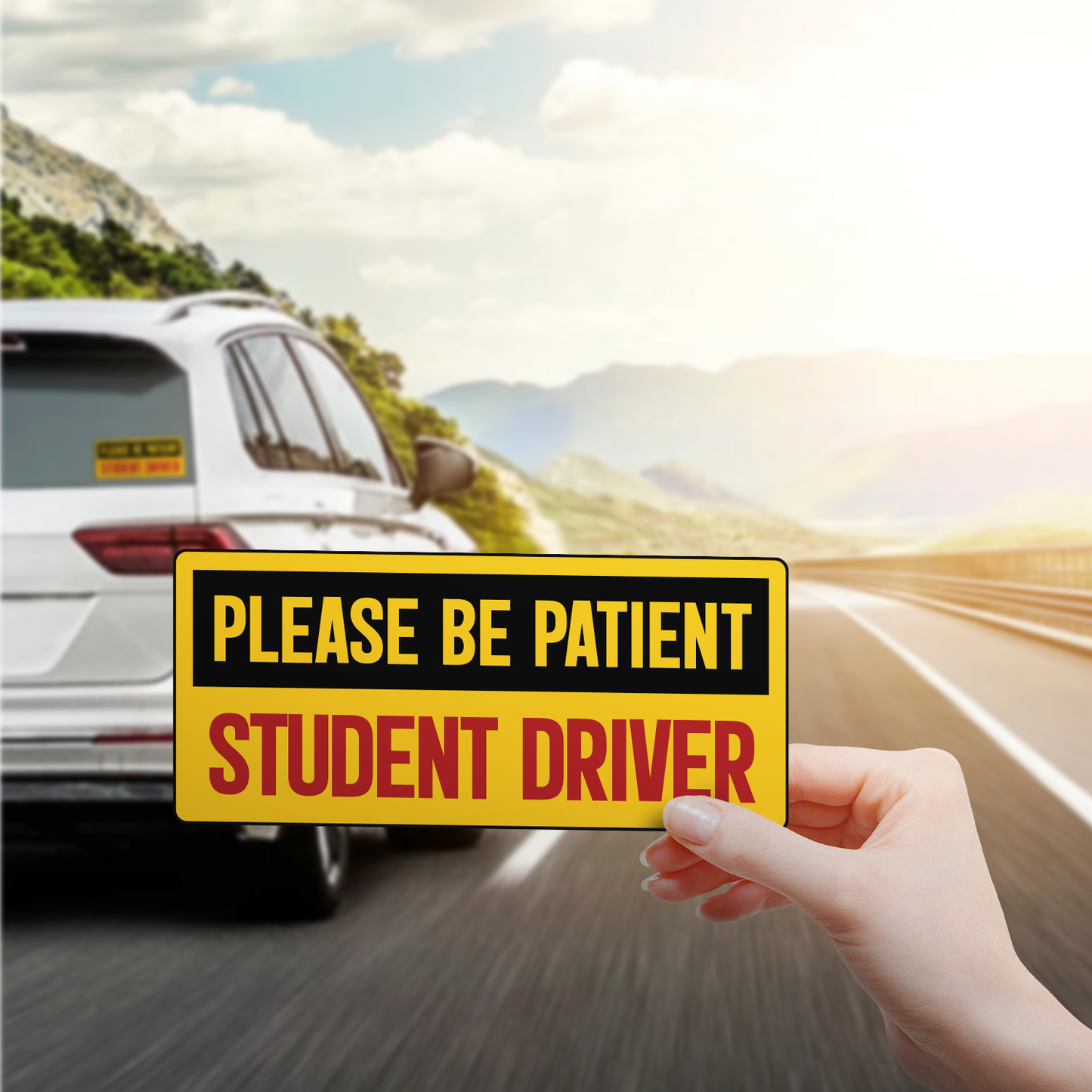 Student Driver - 2-Pack Individually Cut Stickers - 9”x3”