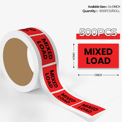 StickerJet Mixed Load - OSHA Mixed Labels - 3"x5" Rectangle Labels - 500 Qty/Roll - Paper, Easy Peel And Stick, Strong Adhesive, Made In USA