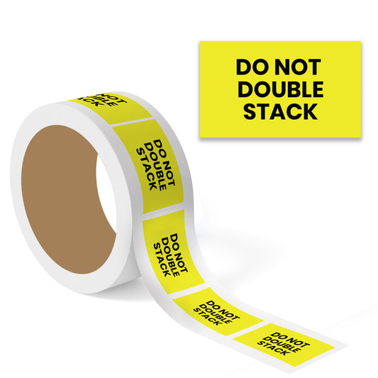 Do Not Double Stack (Rectangle) Yellow - Do Not Labels