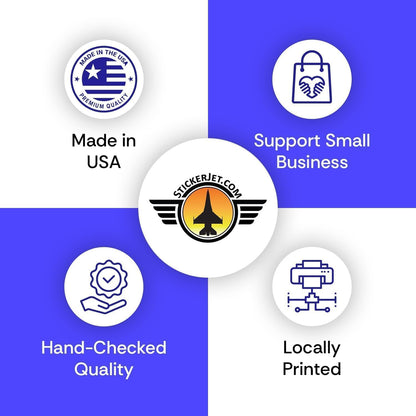StickerJet custom stickers made in USA, locally printed, hand-checked quality, small business