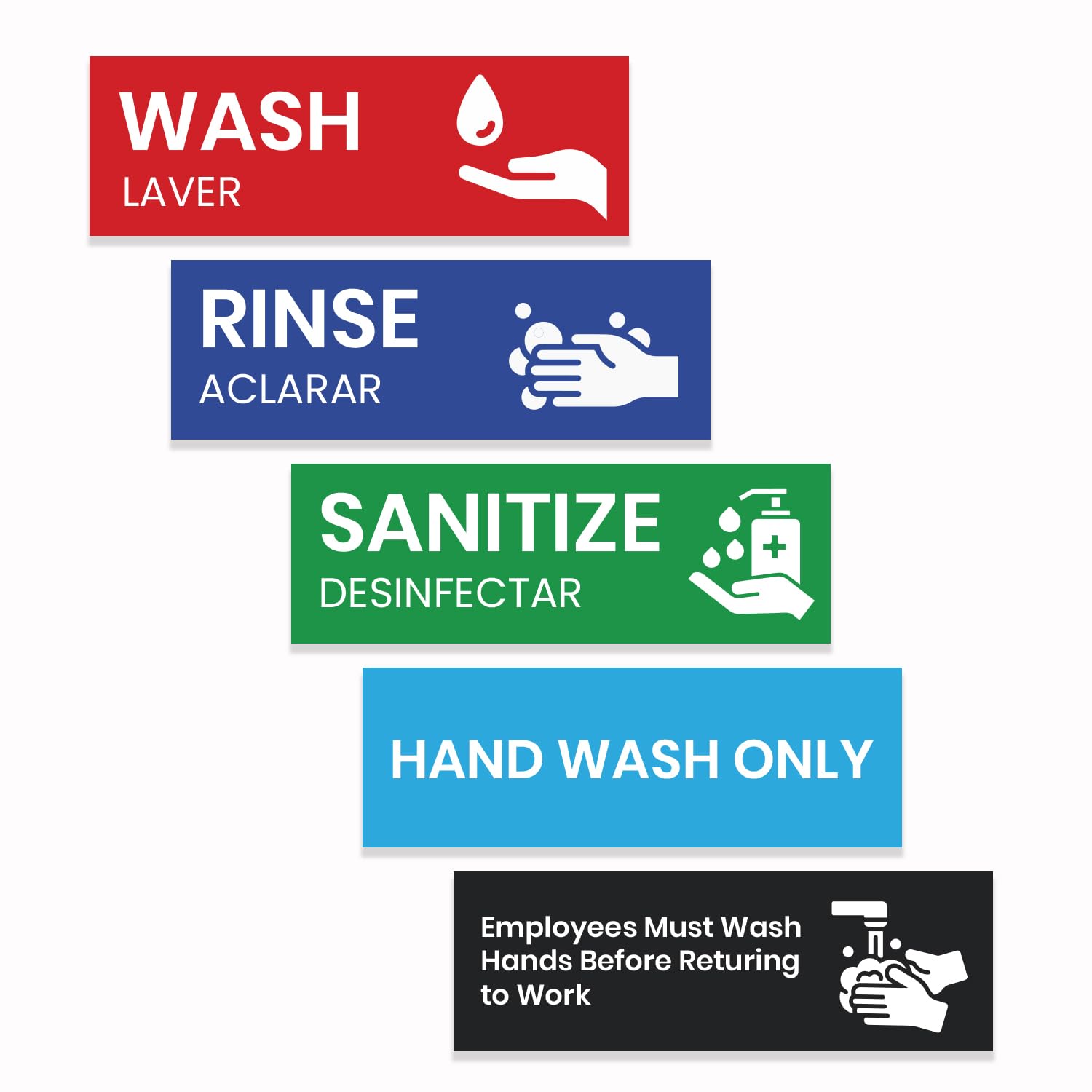 Wash, Rinse, Sanitize, Sink Labels