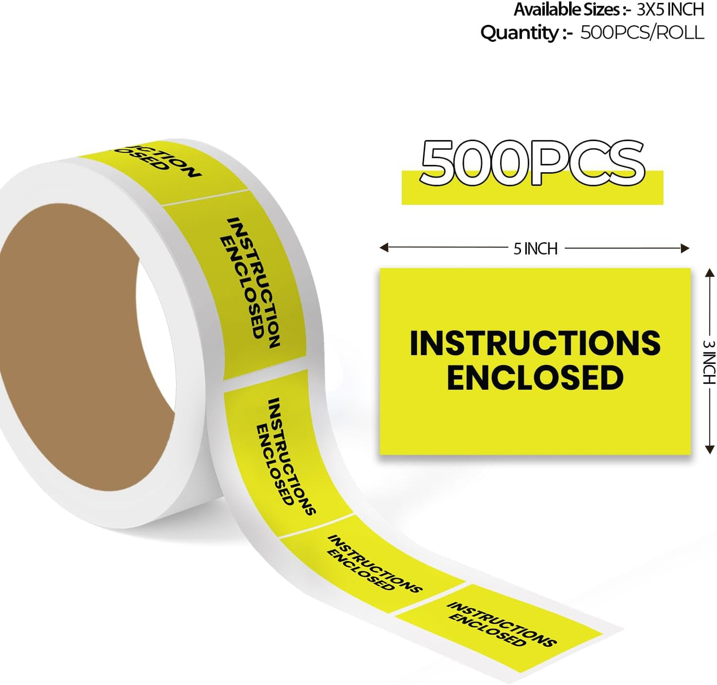 Instructions Enclosed (Rectangle) - Enclosed Labels