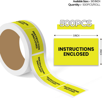 Instructions Enclosed (Rectangle) - Enclosed Labels