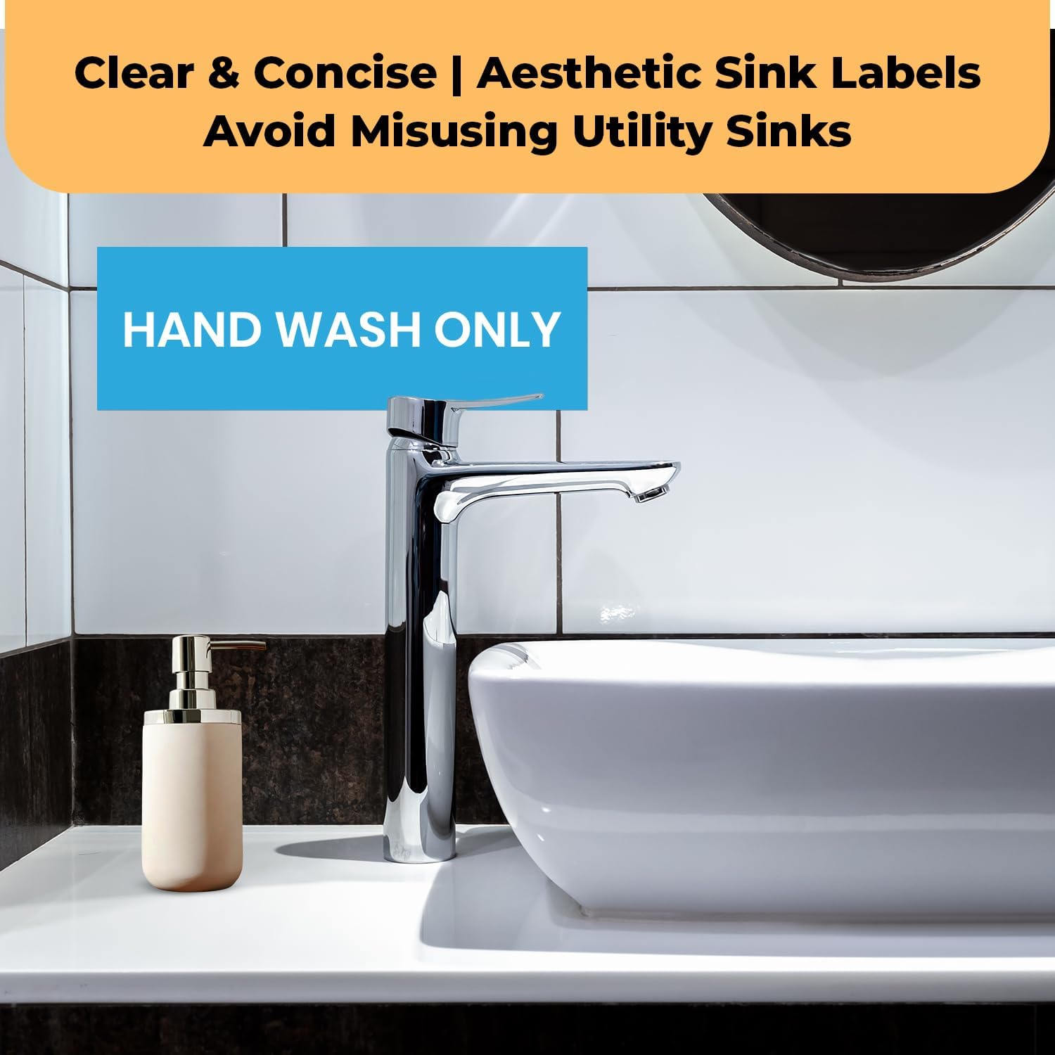 Wash, Rinse, Sanitize, Sink Labels