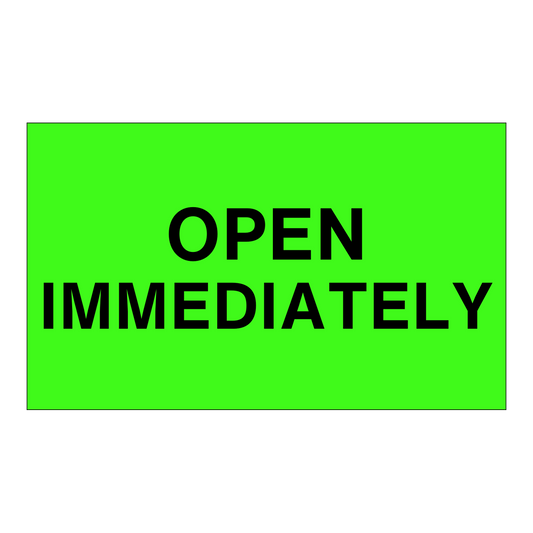 Open Immediately - Receiving Labels