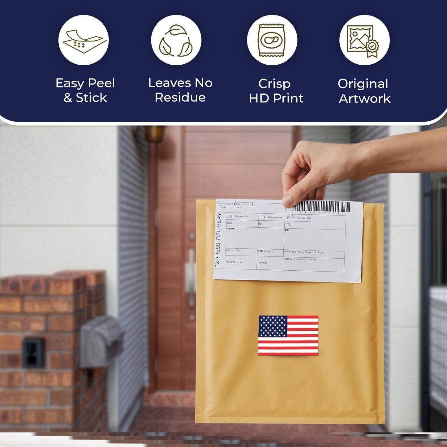 American Flag - Roll / Sheet- 2"x3" / 3"x4" / 4"x6" / 5"x7"