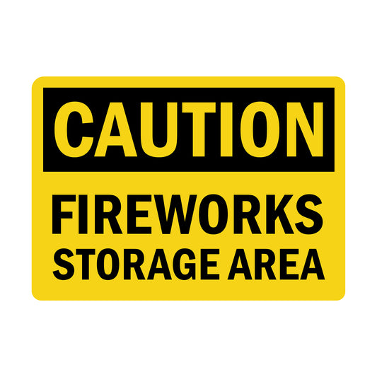 OSHA Caution: Fireworks Storage Area