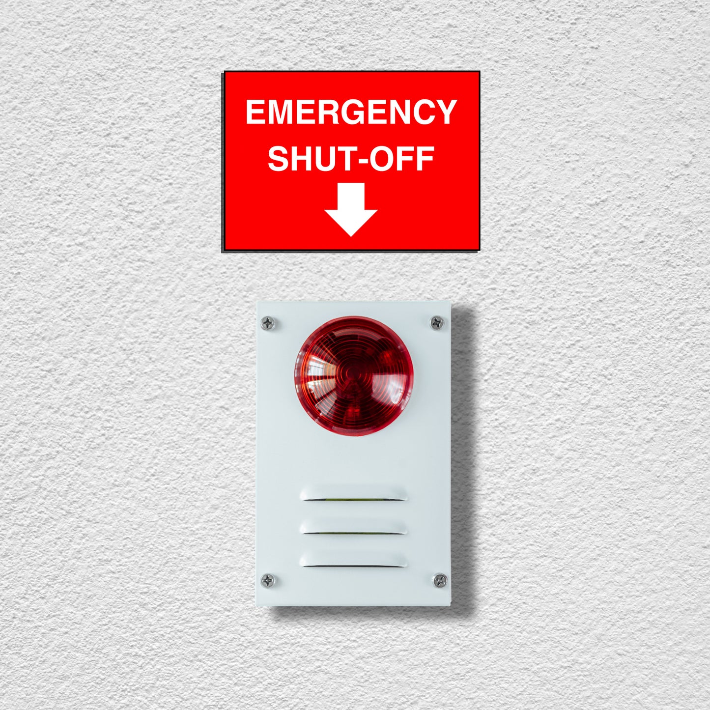 StickerJet Emergency Shut-Off 3.5""x5"" and 5""x7"" Workplace Stickers - Pack of 5 Individually Cut Rectangle Premium Vinyl Decals, Waterproof, Weatherproof, Scratch-proof, UV resistant