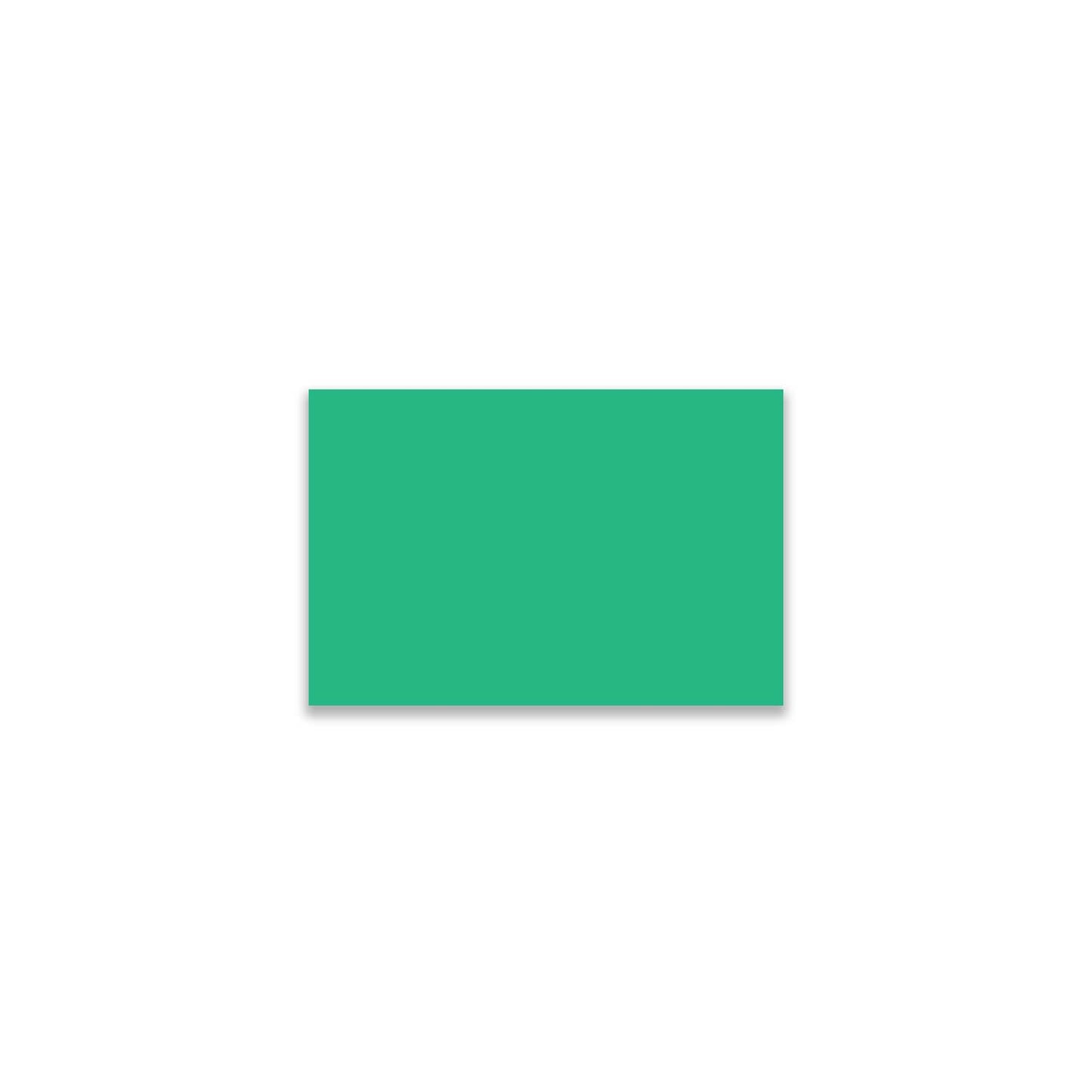 "Kelly Green Color Code Rectangle Labels, single solid rectangular colored label sticker for inventory and color coding on white background."