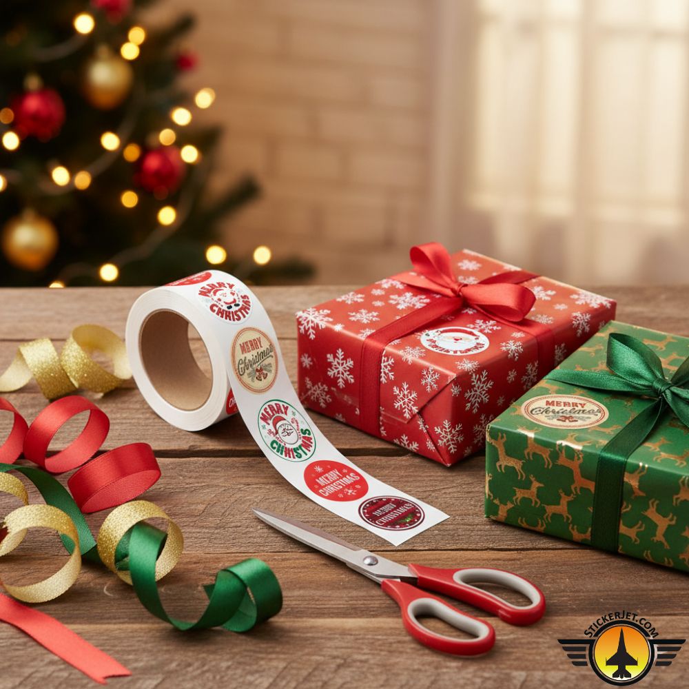 Christmas Sticker – Festive Merry Christmas Design
